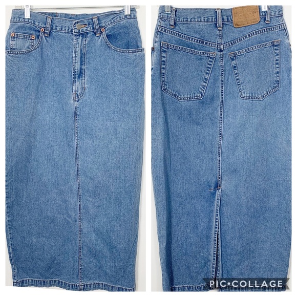 gap long denim skirt